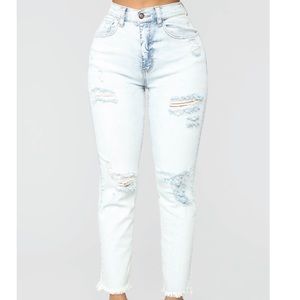 White washed ripped jeans